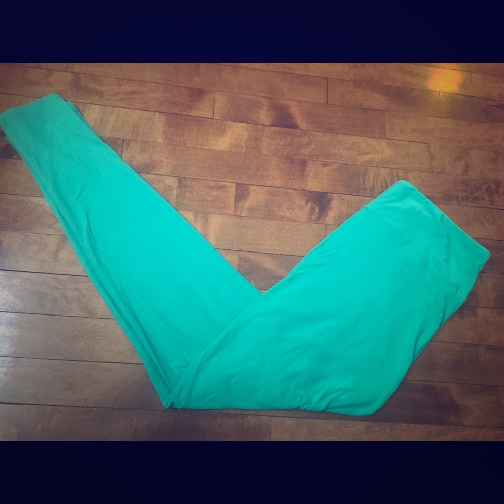 LuLaRoe Size TC Green / Aqua Leggings